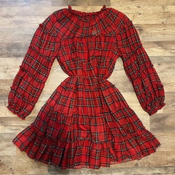 NWT Antonio Melani | Deidre Tartan Plaid Holiday Dress - Picture 3 of 14